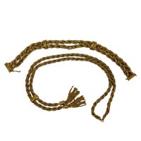 A vintage 9ct rope weave yellow and white gold design necklace with tassel pommels together with a matching bracelet, both fully hallmarked, 45.6g