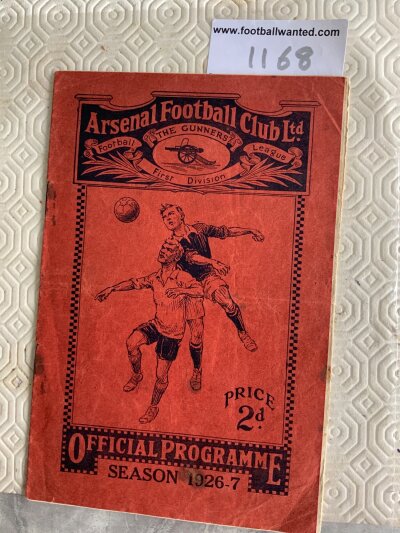 1926 - 1927 Arsenal v West Ham Football Programme: Good condition league match with no team changes. Rusty staples present and holding firm