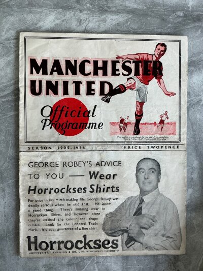 35/36 Manchester United v Doncaster Rovers Football Programme: Good condition league programme with no team changes.