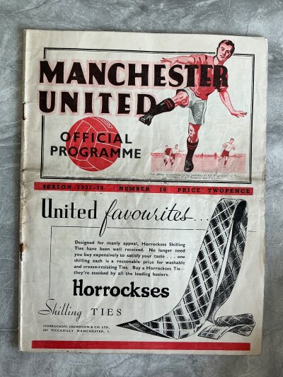 37/38 Manchester United v Blackburn Football Programme: Good condition league programme with no team changes.