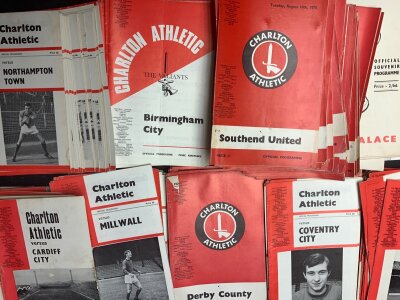 Charlton Home Football Programmes: Over 180 from the mid to late the 60s decade with a further 180 from the early to mid 70s. Mainly good condition with a few having number to cover. Duplication noted. Instructions to sell. (360+)