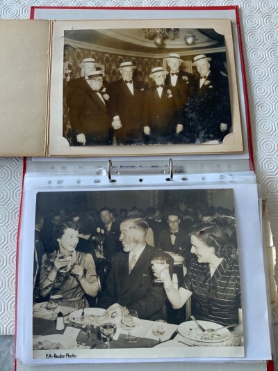 Tom Whittaker Arsenal Managers Personal Football Photos: Press photos of Tom in 1953 celebrating the Queens coronation, attending dinners which are probably Arsenal related and more. All are original and some have press stamps. (13)