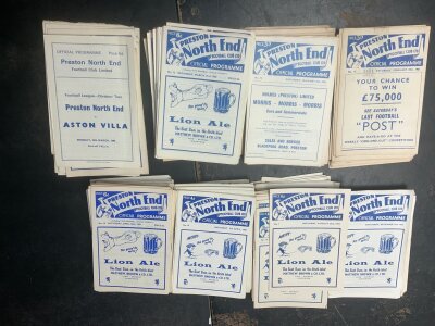 Preston Home Football Programmes: Over 300 spanning the 60s decade with a further 100 from the early 70s. Excellent condition with duplication with instructions to sell. (400+)