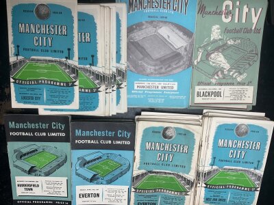 Manchester City Home Football Programmes: from 54/55 to 59/60 there are 159. Nearly 300 spanning the 60s decade. Excellent condition with minor duplication. (450+)