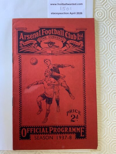 37/38 Arsenal (Champions) v Wolves Football Programme: League match in good condition with no team changes. Rusty staples holding firm.