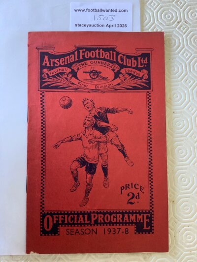 37/38 Arsenal (Champions) v Middlesbrough Football Programme: League match in very good condition with no team changes.