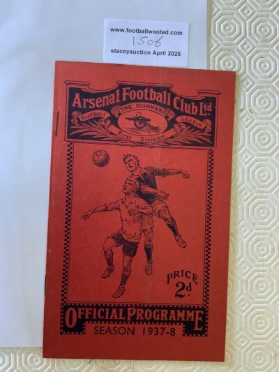 37/38 Arsenal (Champions) v Stoke City Football Programme: League match in very good condition with one pencilled team change.