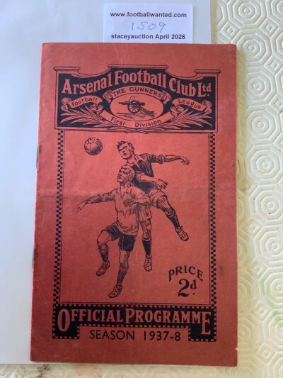 37/38 Arsenal (Champions) v Birmingham City Football Programme: League match in good condition with pencilled team changes. Season ticket application inside. Rusty staples holding firm.