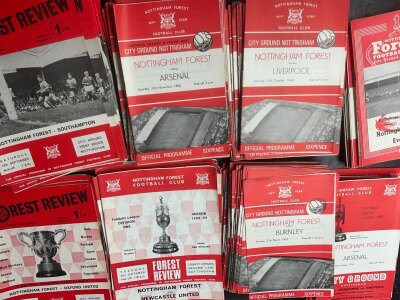 1960s Nottingham Forest Home Football Programmes: Over 200 from the 60s decade. Excellent condition with minor duplication. (200+)