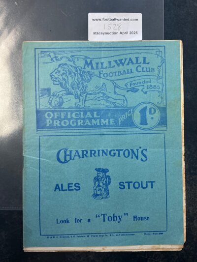 38/39 Millwall v Tottenham Football Programme: League match dated 15 4 1939 in very good condition with no team changes.