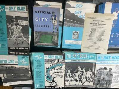 Coventry Home Football Programmes: Over 200 from the 60s and a further box with nearly over 300 from the 70s. Excellent condition. (est 500+)