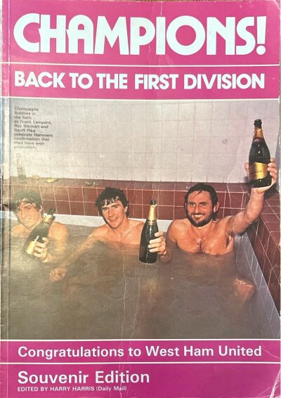 West Ham 1981 John Lyall Signed Promotion Booklet + Football Annuals: All three have been signed without dedication inside by previous owner and West Ham legend John Lyall. Good condition (3)