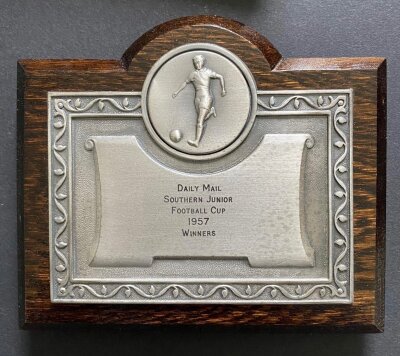 West Ham John Lyall Southern Junior Floodlit Cup Football Trophy: Awarded to John Lyall following West Ham’s 2-1 victory over Chelsea in the 1957 final. John Lyall played in earlier rounds and was awarded the shield even though he did not play in the final.