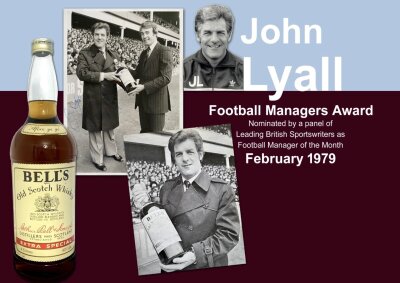 West Ham John Lyall Manager of the Month Whisky Bottles: 4.5 litres which equates to around 6 bottles. Awarded to John Lyall in February 1979. Also comes with 3 other different whisky containers that he acquired during his career. Munros King Of Kings, Rare Old De Luxe Scotch Whisky (40 per cent) and a further labelled Bonnyrigg Wembley Club 1954-1979 (70 per cent with scuffing to label). Given to Lyall by his mentor Ron Greenwood but it is unknown how it was obtained and why it was passed on.