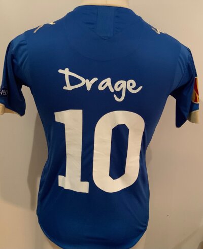 Tromso 2013 - 2014 Match Worn Football Shirt: Europa League short sleeve blue shirt with number 10 Drage to rear. Worn v Tottenham.