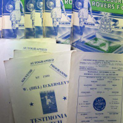 Blackburn Rovers Home Football Programmes: Includes 55/56 Doncaster 56/57 Notts County 57/58 Lincoln Charlton 61/62 Bristol Rovers LC. Around 80 mixed condition 58/59 + 59/60 and a further 200 spanning the 60s. Mainly good condition with duplication. (est 300)