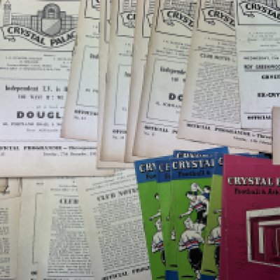 Crystal Palace Home Football Programmes: Around 50 from the 1950s and a further 600 spanning the 60s. Mainly good condition with duplication. 2 boxes.  (650+)