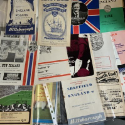 England Minor International Football Programmes: Under 23, 20, 19, 18, 16, B, Young England and more that are not full internationals. Large box with instructions to sell. Hundreds. 