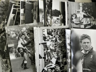 Chelsea Football Press Photos: Majority large black and white 1980s with some reserves having annotations but no press stamps to rear. Most have press stickers and are identified to rear. (100+)