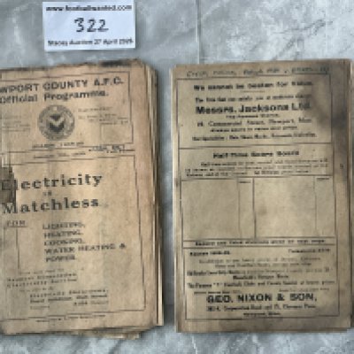 38/39 Newport County Home Football Programmes: Very poor condition programmes with heavy staining throughout. Walsall FA Cup has no centre pages and Bristol City has no covers. Instructions to sell. (2)