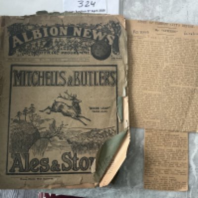 1925 - 1926 West Brom v Cardiff City Football Programme: Very poor condition in need of restoration with damage to all edges which will have minor paper loss where frayed. Instructions to sell and does come with match report.