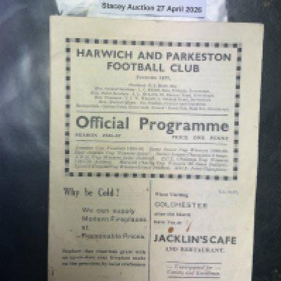 36/37 Harwich + District v Norwich Football Programme: English Schools match in good condition with no team changes. Instructions to sell.
