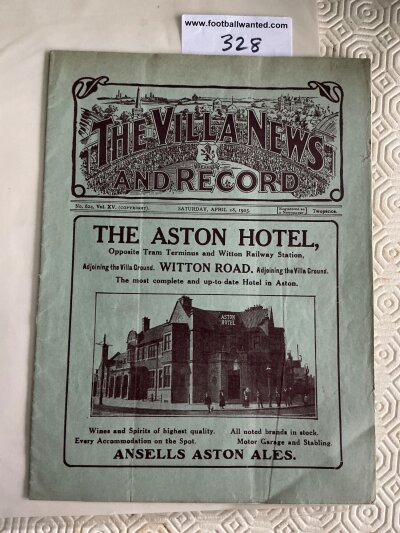 1924 - 1925 Aston Villa v Preston Football Programme: Very good condition division one programme with no team changes. Staple and cover intact as never ex bound.