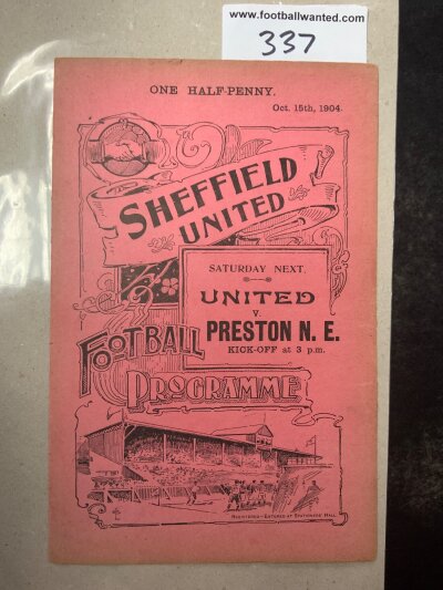1904 - 1905 Sheffield United Reserves v Doncaster Football Programme: Excellent condition lex bound 4 page programme with no team changes.