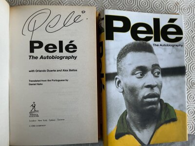 Pele Signed Autobiography Football Book: Hardback in excellent condition hand signed inside by the Brazilian star without dedication.