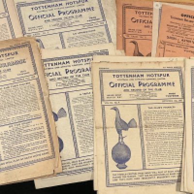 Tottenham 1940s home football programmes: Comprise 15 x 1946/7, 12 x 1947/8, 12 x 1948/9, 7 x 1949/50. 46 issues in total. 