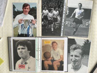 Tottenham Signed Football Magazine Pictures: From the late 50s to the 70s which are mainly large with names such as Jones Kinnear England Gilzean Mackay and Mullery. A few photos included. ( est 100)