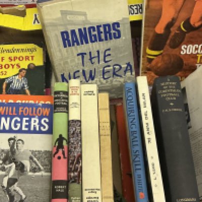 Collection Of Football Books: Good selection, includes History of Corinthians 1933, Complete Association Football 1924, Rangers The New Era 1966, various other titles all in good general condition. 34 books in 2  boxes.