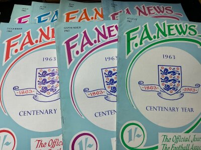 Football Magazine Collection: Including Sporting Mirrors, 1950s Sport Magazine, Goal, FA News from 1963 Centenary year. C/W Rothmans Football Annuals 75/76 + 76/77. Quantity.