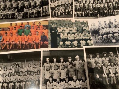 Wolves Team Group Football Photographs: Includes Sporting Argus 68/69, Wolves Service Station 1972 UEFA finalists and a press photo from the 1950s which has creasing. A further 12 photos including a couple with press stamps (15)