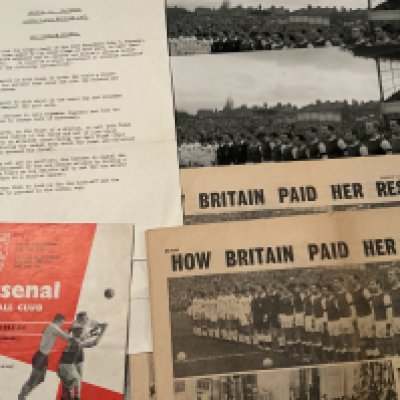 1960s Football Referee Collection: Interesting collection of paperwork collected by Mr Littlewood in the early to mid 60s who was a Football League referee and linesman. Documents include sending off of player 63/64 Northampton v Plymouth, FA Cup and Amateur Cup officials names and addresses for individual matches. His was linesman in the 63/64 Arsenal v Blackpool match and there are two press photos of the teams lining up to observe a minutes silence with officials programme and more. Interesting. 