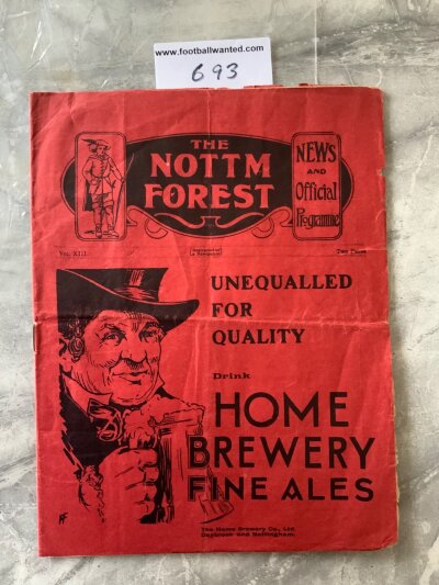 1933 - 1934 Nottingham Forest v Chelsea FA Cup Football Programme: Dated 31 1 1934 in fair good condition with no team changes. Some wear to edges and fold.