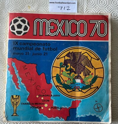 1970 Panini World Cup Complete Football Card Album: The rare first World Cup album in good condition by Panini. Complete of all stickers. Some damage to spine, creasing.and a couple of cards are damaged but overall good for 56 years old.