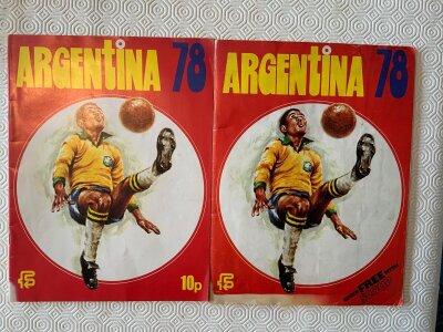FKS Argentina 78 World Cup Football Sticker Books: An empty album with no writing and a part complete album. Good. (2)