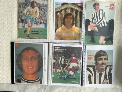 Sunderland Middlesbrough + Newcastle Signed Football Magazine Pictures: Various sizes with many Newcastle from the 60s and 70s mainly. A few Middlesbrough and some great Sunderland names to include Herd Todd Suggett Montgomery Hedley and Watson. ( est 100 )
