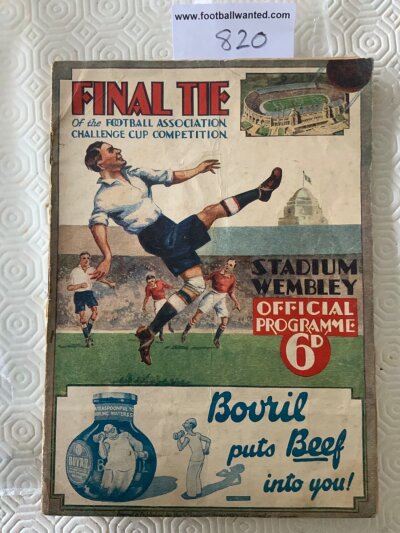 FA Cup Final Football Programmes: Interesting as there is a 1932 which has a few pages missing inside but mentioned as the cover and middle page which has one pencilled team change are very good and could improve on your own copy. Fair condition 1948 pirate programme Manchester United v Blackpool, 1951 with piece missing from back page. Excellent condition issues for 1957 with song sheet, 1960, 1963, 1965, 1970 replay.