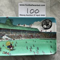 1966 World Cup Football Soap Dish: Just over 5 x 3 inches with a match scene from Wembley with World Cup Willie to one corner and the words England World Cup 1966 to the other. Plastic dish is in excellent condition. 