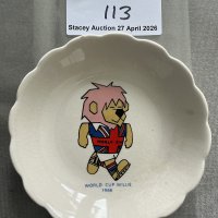 1966 World Cup Ceramic Willie Ash Tray: Stunning item featuring WC Willie in vibrant unused condition. FA copyright to rear. 