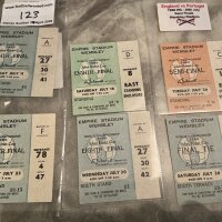 All England 1966 World Cup Football Tickets: An excellent condition ticket for all 6 matches that England played on the road to winning the World Cup including the final. (6)
