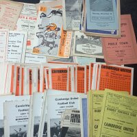 Cambridge United Football Programmes: Mainly homes with around 50 from the 60s decade with a further 100 from the early 70s. C/W a quantity of Barnet from the late 60s onwards. Mainly good condition with duplication. Instructions to sell. (200+)