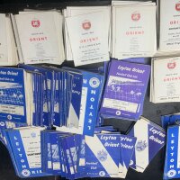 Leyton Orient Home Football Programmes: Over 400 from the 60s decade with a further 40 + from the early 70s. Excellent condition with duplication. (500+)