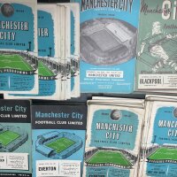 Manchester City Home Football Programmes: from 54/55 to 59/60 there are 159. Nearly 300 spanning the 60s decade. Excellent condition with minor duplication. (450+)