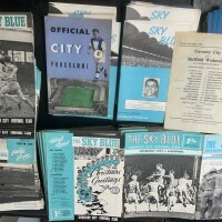 Coventry Home Football Programmes: Over 200 from the 60s and a further box with nearly over 300 from the 70s. Excellent condition. (est 500+)