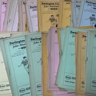 1960s Darlington Home Football Programmes: Includes 59/60 Prescot Cables FA Cup, 61/62 Rotherham LC, 62/63 Chesterfield LC, 63/64 Barnsley LC, 64/65 South Shields Durham Cup. Most are early to mid 60s with a few earlier. Mainly good condition with duplication. Very nice lot. (est 260+)