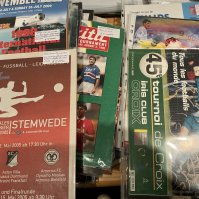 Tournament Football Programmes: Must view nearly all featuring British clubs with matches played in Dubai Germany Switzerland Holland Belgium USA and many more countries. Involves Manchester United Man City West Ham Arsenal Celtic Rangers and many more often pre season. Excellent with instructions to sell. (89)