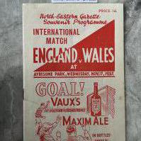 1937 England v Wales Football Programme: Excellent condition with no team changes for full international played at Middlesbrough. 